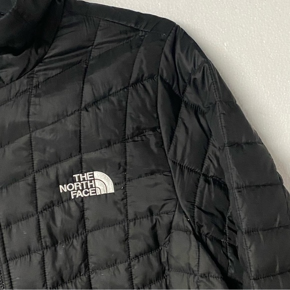 The North Face Quilted Jacket Small Black Full Zip Theroball Mock Neck - Picture 4 of 11
